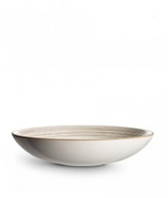 Bird's Nest Etched Shallow Salad Bowl in Opaque White