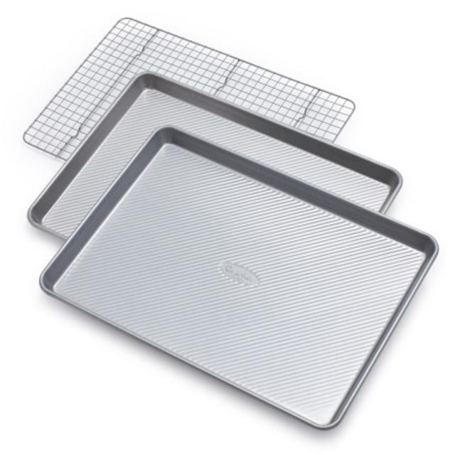 Sur La Table Platinum Professional Half Sheet Cookie Sheet Pan, Set of 2