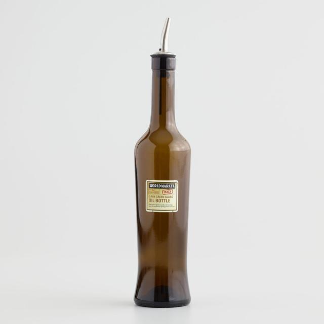 Dark Glass Oil Bottle with Pour Spout