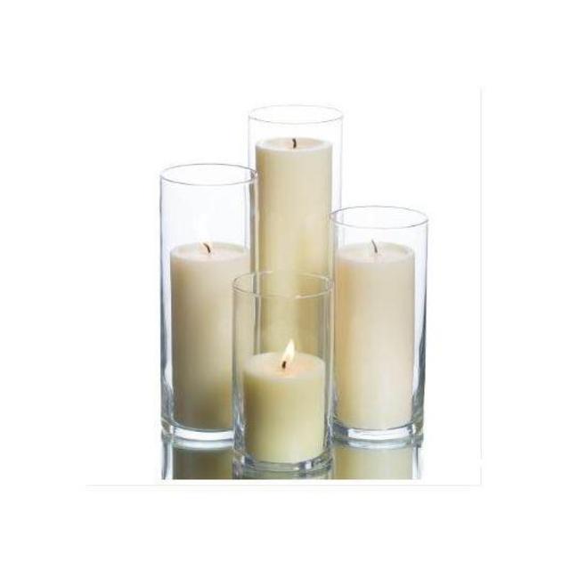 Richland Pillar Candles & Eastland Cylinder Holders Set of 4 (Ivory)