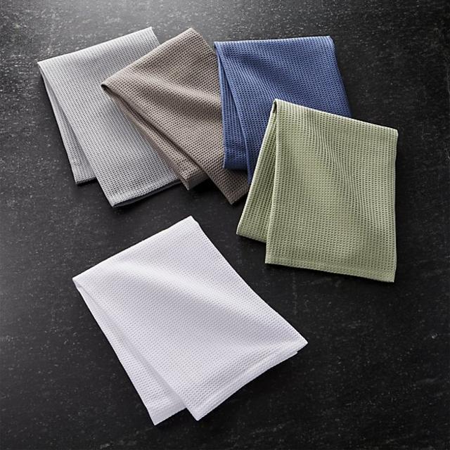 Set of 5 Salsa Solid Neutral Dish Towels