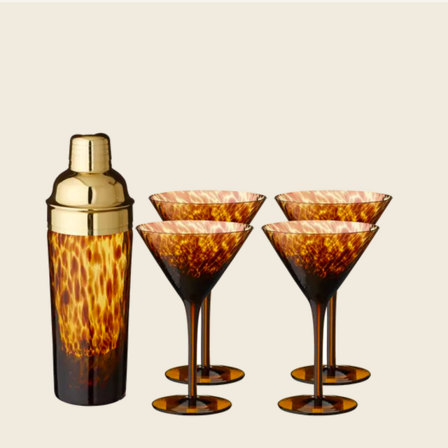 Tortoiseshell Glass Cocktail Set - Tortoiseshell
