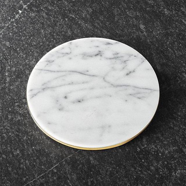 French Kitchen Marble/Gold Trivet