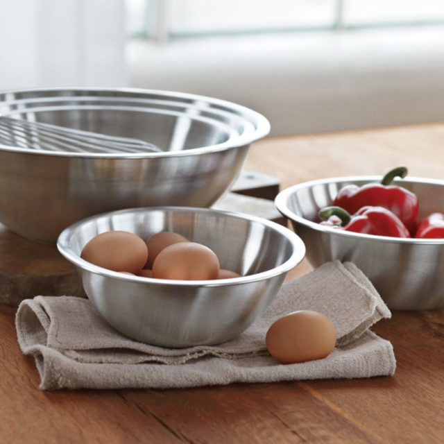 Stainless-Steel Nesting Mixing Bowls, Set of 5