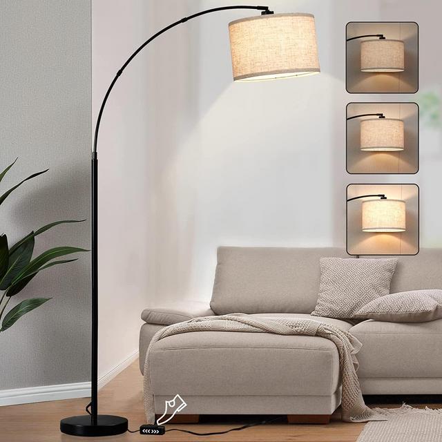 Luvkczc Floors Lamp for Living Room,Tall Floor Lamps with Adjustable Hanging Shade, Morden Arc Floor Lamp with Dimmer for Bedroom, 8WLED Bulb Include