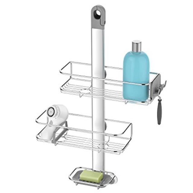 simplehuman Adjustable Shower Caddy, Stainless Steel and Anodized Aluminum