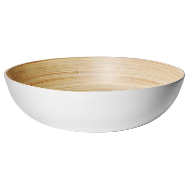 RUNDLIG				Serving bowl, white bamboo, white