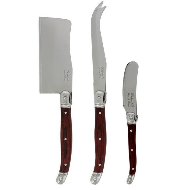 3-Piece Laguiole Cheese Knife Set | color: wood