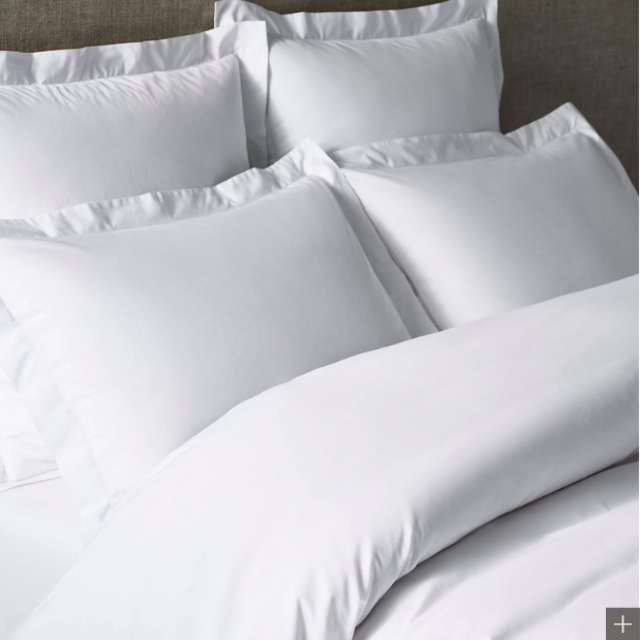 ITALIAN VINTAGE-WASHED 464 PERCALE DUVET COVER - CALI KING - WHITE