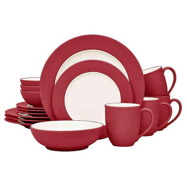 Noritake® Colorwave Rim 16-Piece Dinnerware Set in Raspberry