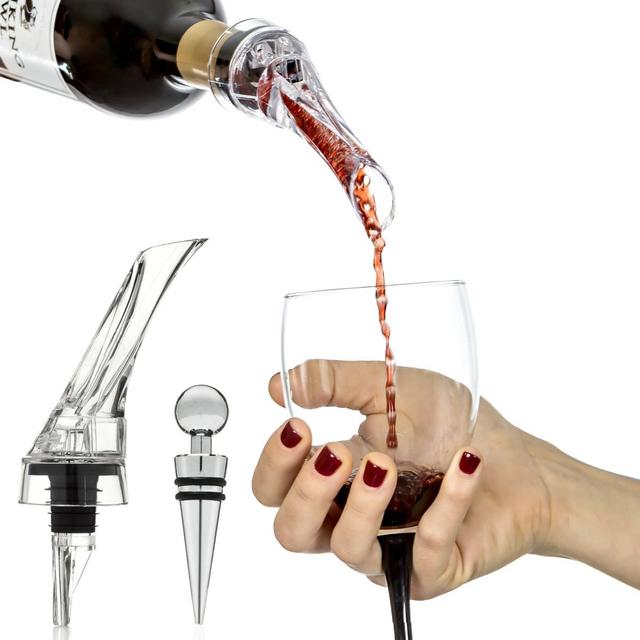 Vinomaster Red Wine Aerating Pourer Decanter Spout Gift Set