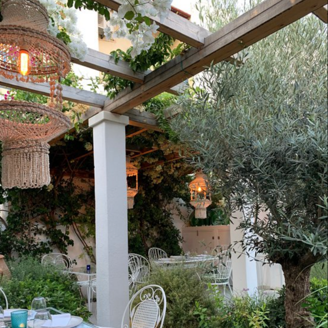 Garden dinner in Paros