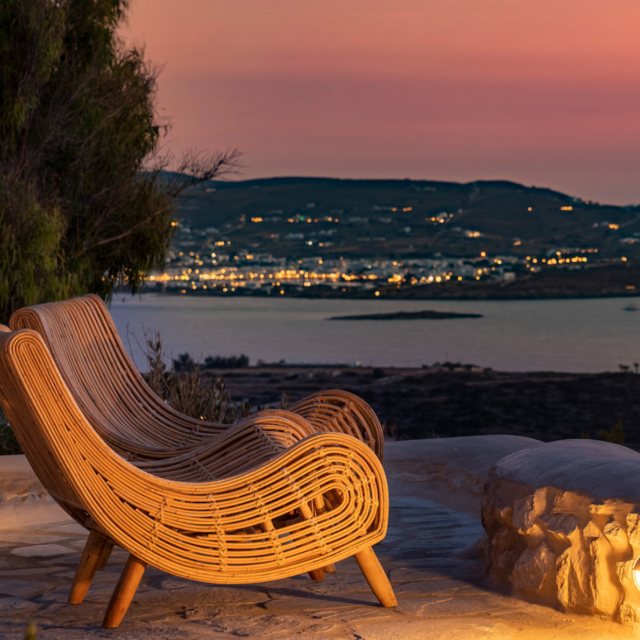 Sunset drinks and appetizers in Paros