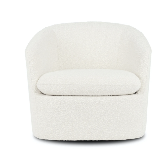Turoy Ivory Bouclé Swivel Chair | Article