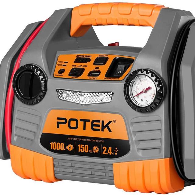 POTEK Car Jump Starter/Inflator/Compressor Station