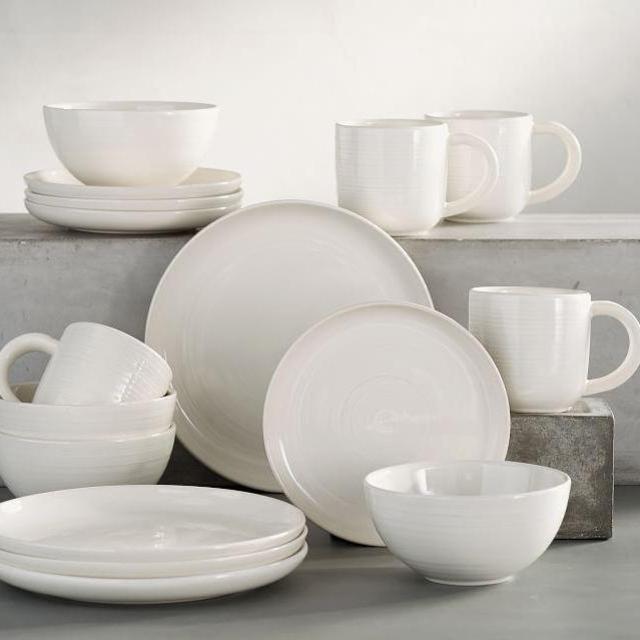 Joshua Stoneware 16-Piece Dinnerware Set - Ivory