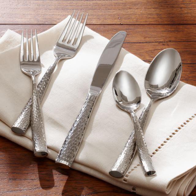 Shiny Hammered Flatware