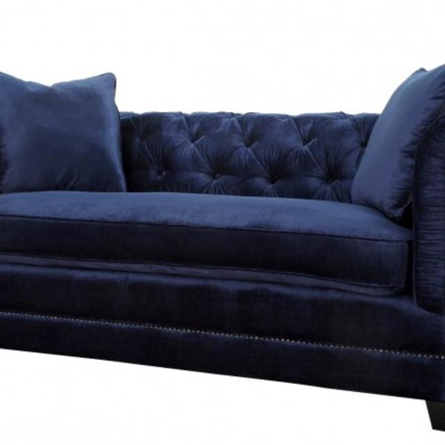 Norwalk Navy Velvet Sofa