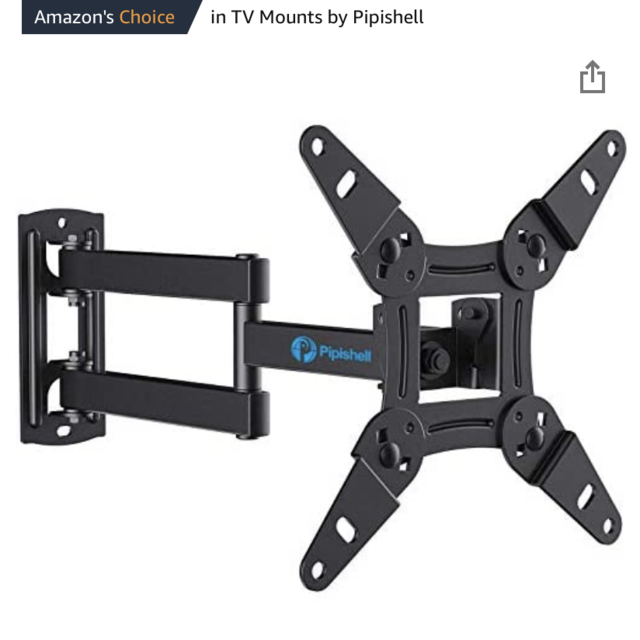 Full Motion TV Monitor Wall Mount Bracket Articulating Arms Swivels Tilts Extension Rotation for Most 13-42 Inch LED LCD Flat Curved Screen TVs & Monitors, Max VESA 200x200mm up to 44lbs by Pipishell