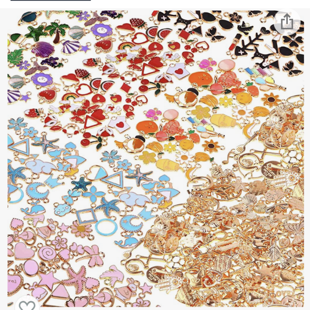 300Pcs Charms for Jewelry Making, Gikasa Wholesale Bulk Assorted Gold-Plated Enamel Charms Earring Charms for DIY Necklace Bracelet Jewelry Making and Crafting