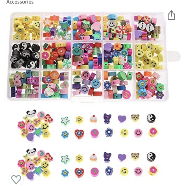 YEYULIN 300Pcs Flower Smiley Handmade Polymer Clay Beads 15 Styles Letter Animal Fruit Theme Loose Spacer Beads Soft Beads for Women Girls Jewelry Making DIY Bracelet Necklace Hair Clip Accessories