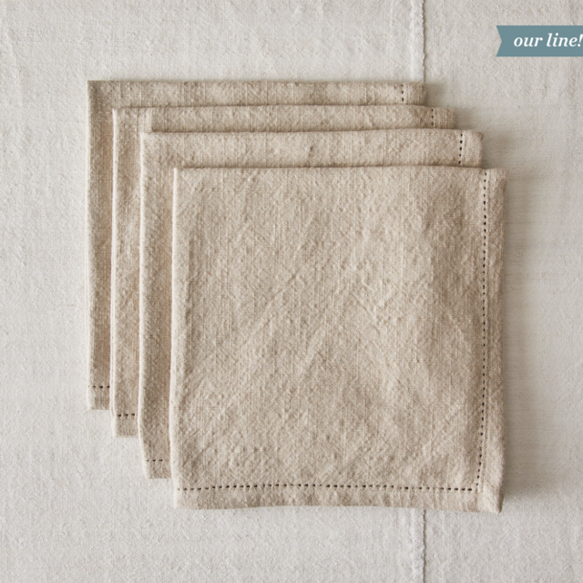 Everyday Soft Cotton Cloth Napkins, in Color Oat, set of 4