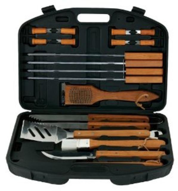 Mr. Bar-B-Q 94001X 18-Piece Stainless-Steel Barbecue Set with Storage Case