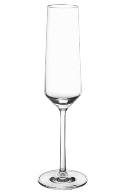 Schott Zwiesel Tritan Crystal Glass Pure Stemware Collection Champagne Flute with Effervescence Points, 7.1-Ounce, Set of 6