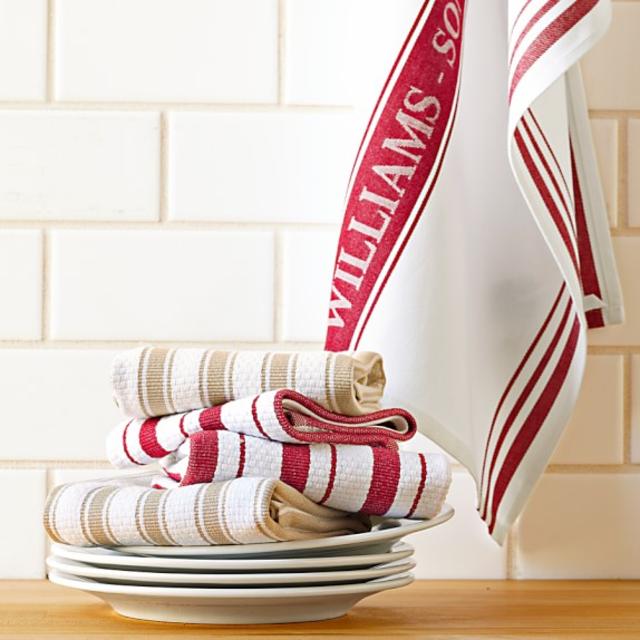 JET BLACK COLOR Williams-Sonoma Classic Logo Towels, Set of 4