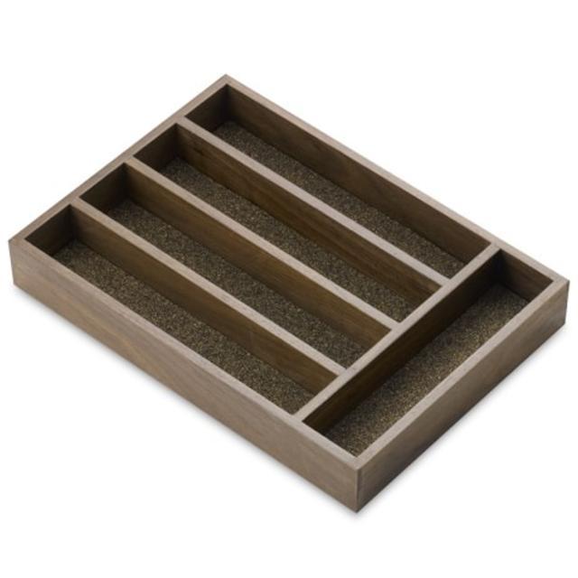William Sonoma Walnut Cutlery Tray