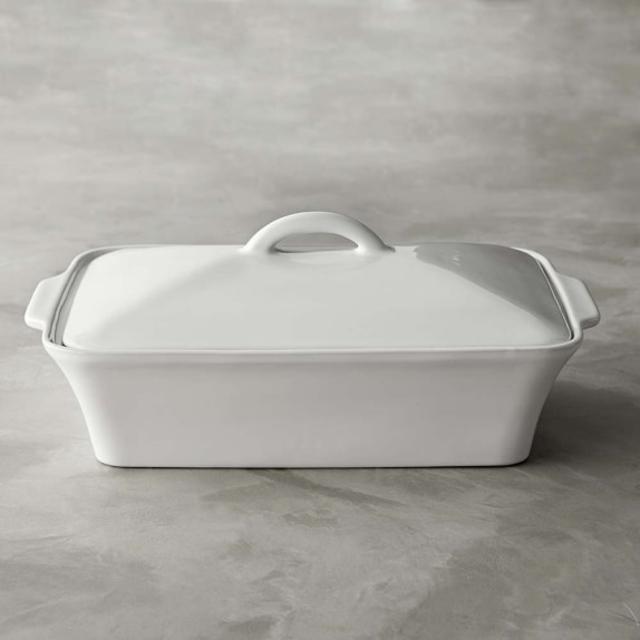 Williams Sonoma Essential Rectangular Baker with Lid, White