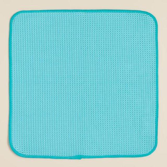 Blue Waffle Weave Microfiber Dish Cloths, Set of 3