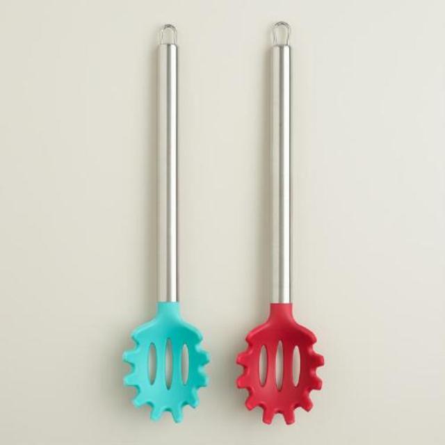 Silicone Slotted Pasta Servers, Set of 2
