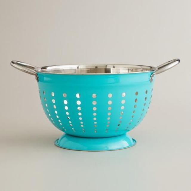 Aqua Stainless Steel Colander
