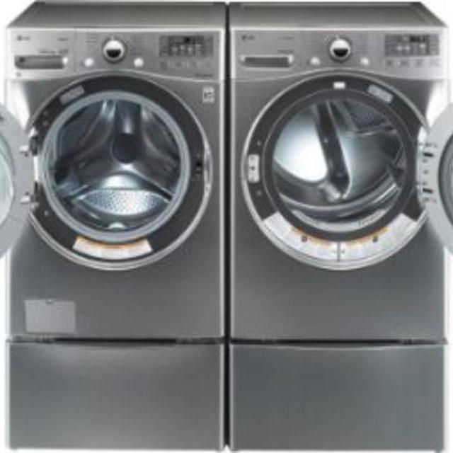 PAIR SPECIAL- LG Turbo Series Ultra Capacity Laundry System With Steam Technology (WM3470HVA,DLEX3470V,WDP4V x2)