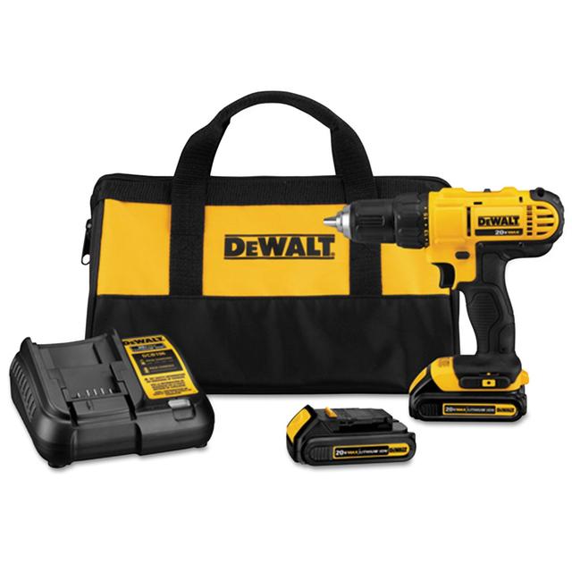 Dewalt DCD771C2 20V MAX Cordless Lithium-Ion 1/2 inch Compact Drill Driver Kit