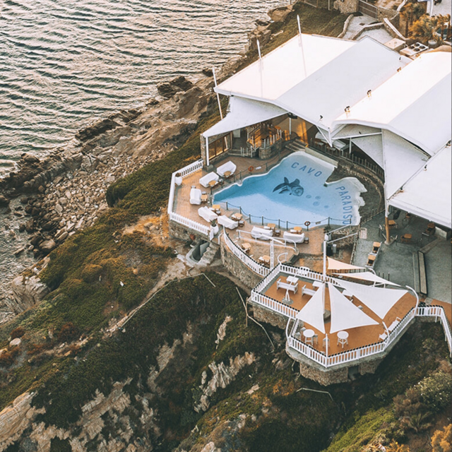 DJ Show at Cavo Paradiso on the cliffs of Mykonos