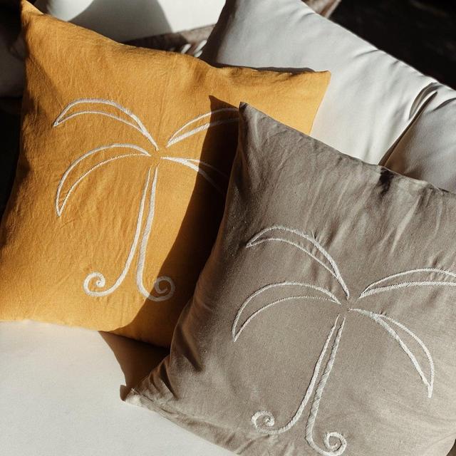 COJIN LINEN PALM AMARILLO