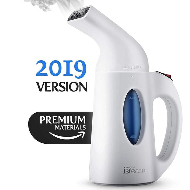 iSteam Steamer for Clothes New Upgrade 7/1 - Powerful Steam Multi-use: Garment Wrinkle Remover. Cleaner. Machine Sanitize. Refresh. Treat. Defrost. for Home/Kitchen/Car/Travel Luggage [White]