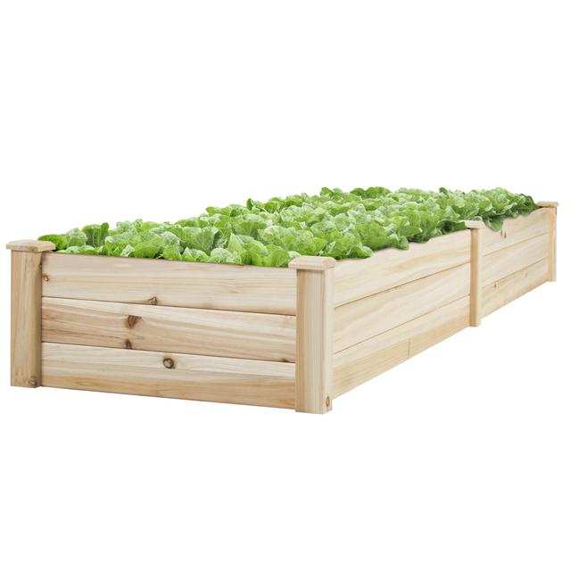 Best Choice Products Wooden Raised Garden Bed- Natural