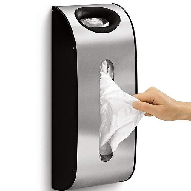 Simplehuman Wall Mount Grocery Bag Dispenser, Brushed Stainless Steel