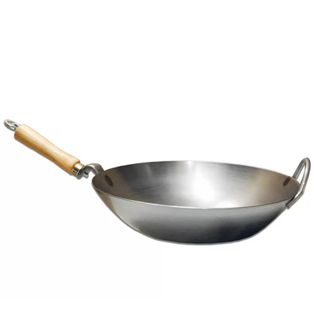 Carbon Steel Wok With Metal Side Handle, Made USA
