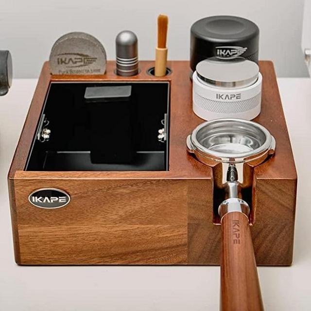 Espresso Knock Box, 54MM Natural Walnut Station
