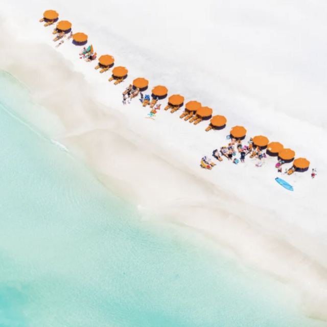 Orange Umbrellas, Rosemary Beach, 30A Florida (Small)