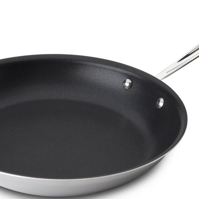 All-Clad 4112NSR2 Stainless Steel Tri-Ply Bonded Dishwasher Safe PFOA-free Non-Stick Fry Pan / Cookware, 12-Inch, Silver