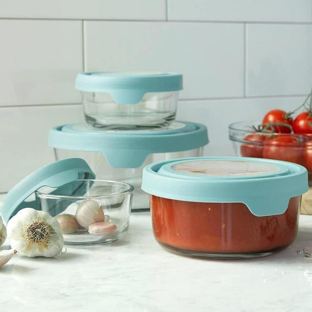 Anchor Hocking TrueSeal Glass Food Storage Containers with Airtight Lids Mineral Blue