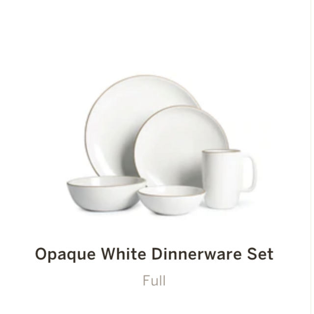 Opaque White Full Dinnerware Set - Heath Ceramics
