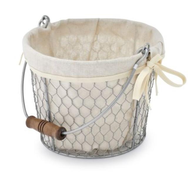 Wire Basket with Liner and Handle