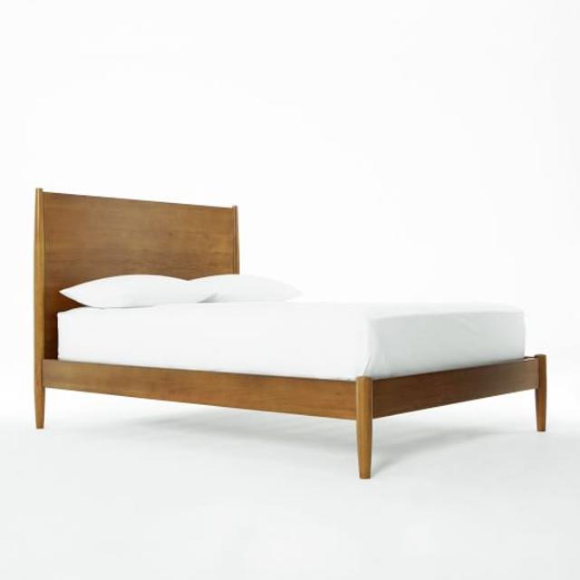 Mid-Century Bed Frame, King, Acorn