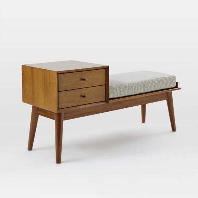 Mid-Century Bench, Acorn